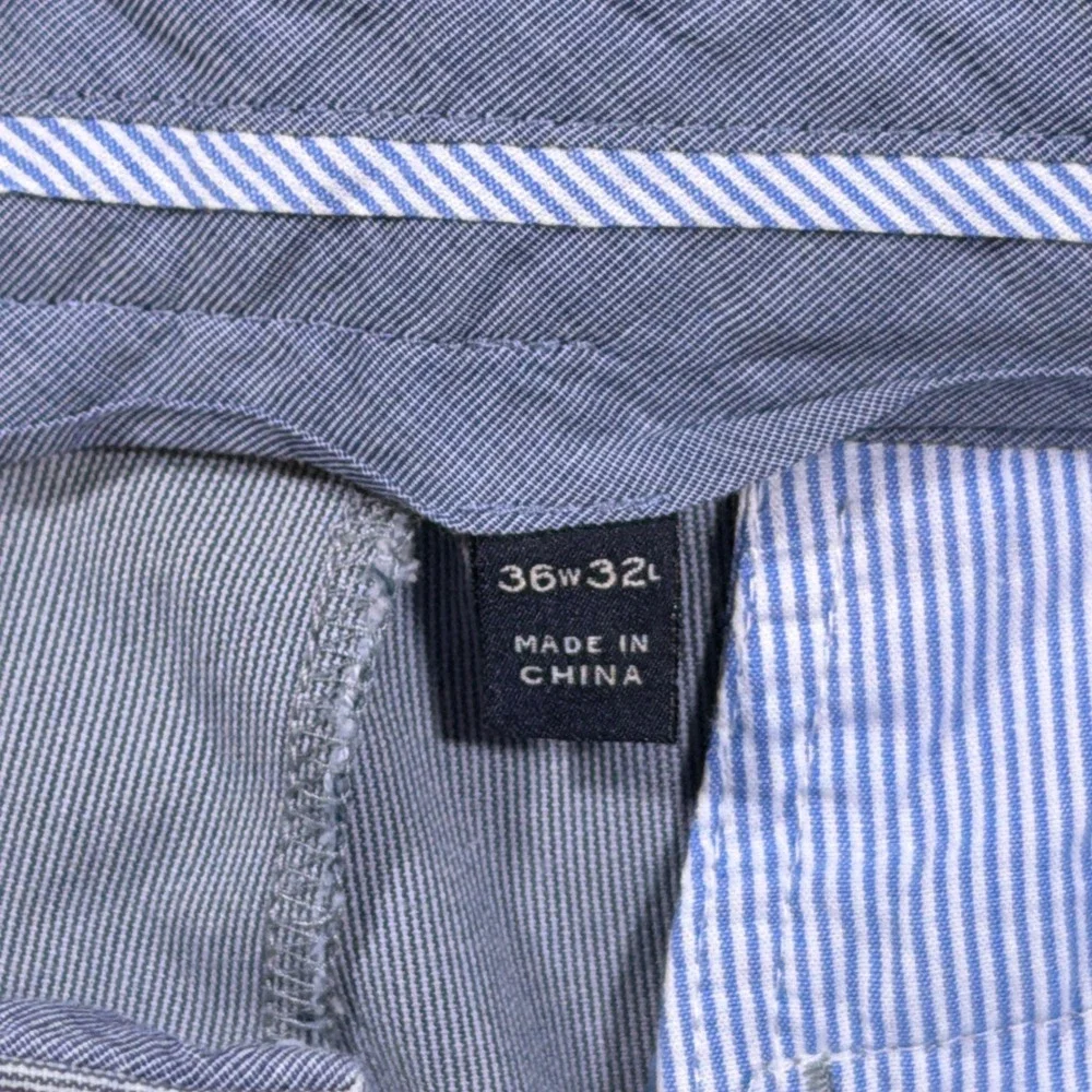 J.Crew Pants Mens 36x30 Blue Seersucker Classic Fit Cotton Chino Trousers